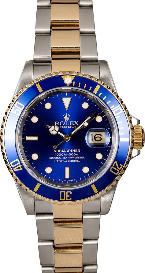 rolex blue submariner 16613|pre owned rolex submariner 16613.